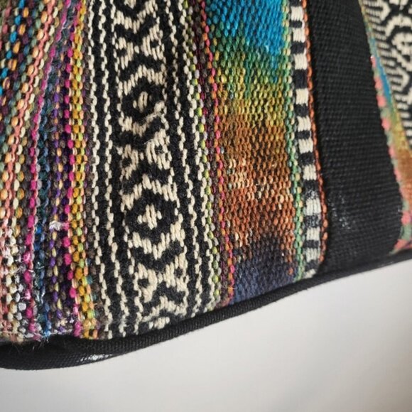 Roots African Prints Shoulder Crossbody Travel Luggage Duffle Bag Brown - Picture 5 of 13